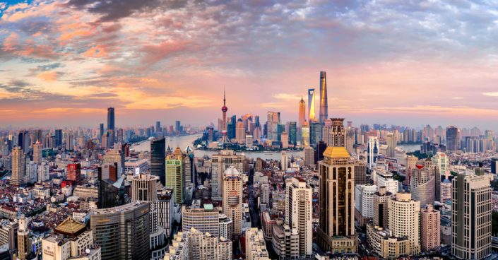 The sunset of Shanghai